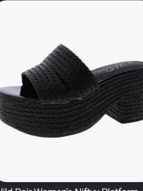 Wild Pair Weekend Niftyy Heels Slip On Espradille Size 8 NWOT